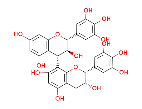 68964-95-4,Prodelphinidin B4,2-(3,4,5-trihydroxyphenyl)-4-(3,5,7-trihydroxy-2-(3,4,5-trihydroxyphenyl)chroman-8-yl)chromane-3,5,7-triol;Gallocatechin-(4alpha->8)-epigallocatechin;