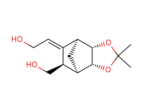 Molecular Structure of 163015-25-6 (2-[(1R,2R,6S,7S,9R)-9-Hydroxymethyl-4,4-dimethyl-3,5-dioxa-tricyclo[5.2.1.0<sup>2,6</sup>]dec-(8E)-ylidene]-ethanol)