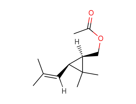 Molecular Structure of 81968-65-2 ([2,2-dimethyl-3-(2-methylprop-1-en-1-yl)cyclopropyl]methyl acetate)