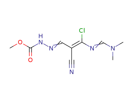 2-Methoxycarbonylhydrazonomethyl-3-chlor-5-dimethylamino-4-aza-2,4-pentadiennitril