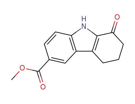 Molecular Structure of 104904-62-3 (1H-Carbazole-6-carboxylic acid, 2,3,4,9-tetrahydro-1-oxo-, methyl ester)