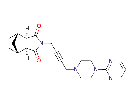 Molecular Structure of 120596-77-2 ((1R*,2S*,3R*,4S*)-N-<4-<4-(2-Pyrimidinyl)-1-piperazinyl>-2-butynyl>-2,3-bicyclo<2.2.1>heptanedicarboximide)