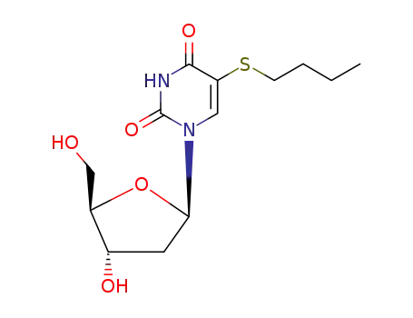 Molecular Structure of 21740-34-1 (5-(1-Thiapentyl)-2'-deoxyuridine)