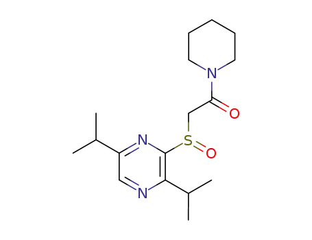 Molecular Structure of 136055-33-9 (N-<1-oxo-2-(3,6-diisopropyl-2-pyrazinylsulfinyl)ethyl>piperidine)