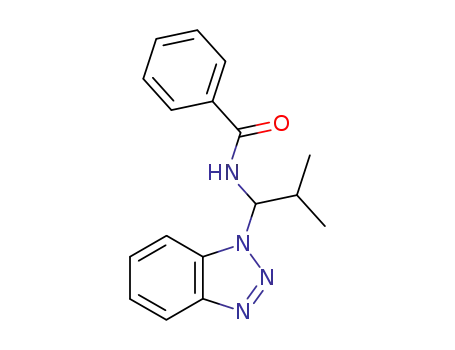 Molecular Structure of 117067-46-6 (N-(1-Benzotriazol-1-yl-2-methyl-propyl)-benzamide)