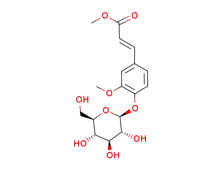 Molecular Structure of 94393-06-3 (methyl 4-O-β-D-glucopyranosylferulate)