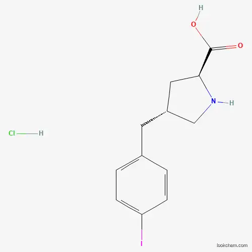 Molecular Structure of 1049744-44-6 ((2S,4R)-4-(4-Iodobenzyl)pyrrolidine-2-carboxylic acid hydrochloride)