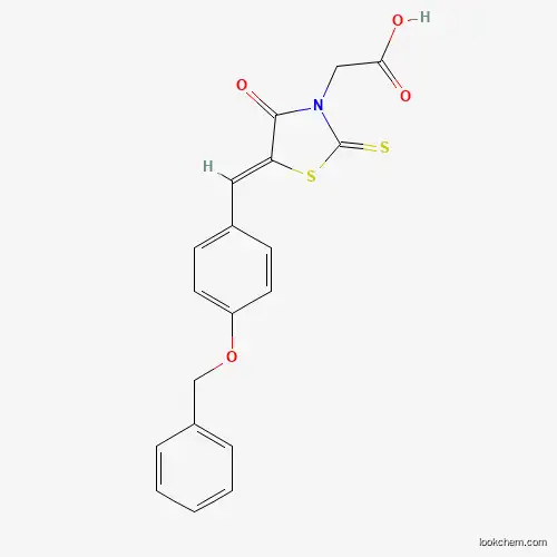 Molecular Structure of 1151944-58-9 (2-(5-(4-(Benzyloxy)benzylidene)-4-oxo-2-thioxothiazolidin-3-yl)acetic acid)