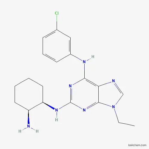 Molecular Structure of 190653-73-7 (9H-Purine-2,6-diamine, N2-(2-aminocyclohexyl)-N6-(3-chlorophenyl)-9-ethyl-, cis-)