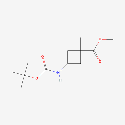 Molecular Structure of 1946010-92-9 (Methyl cis-3-{[(tert-butoxy)carbonyl]amino}-1-methylcyclobutane-1-carboxylate)