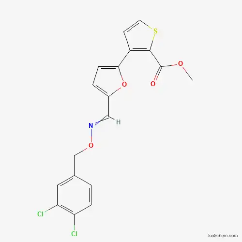 Molecular Structure of 241488-18-6 (Methyl 3-[5-({[(3,4-dichlorobenzyl)oxy]imino}methyl)-2-furyl]-2-thiophenecarboxylate)