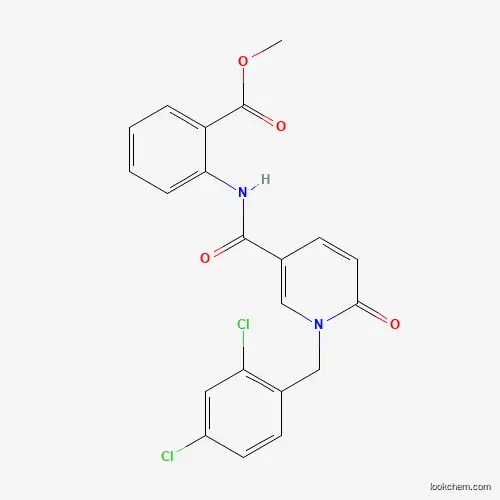 Molecular Structure of 242797-49-5 (Methyl 2-({[1-(2,4-dichlorobenzyl)-6-oxo-1,6-dihydro-3-pyridinyl]carbonyl}amino)benzenecarboxylate)
