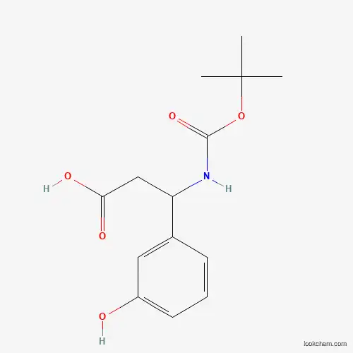 Molecular Structure of 284493-68-1 (3-[(Tert-butoxycarbonyl)amino]-3-(3-hydroxyphenyl)propanoic acid)