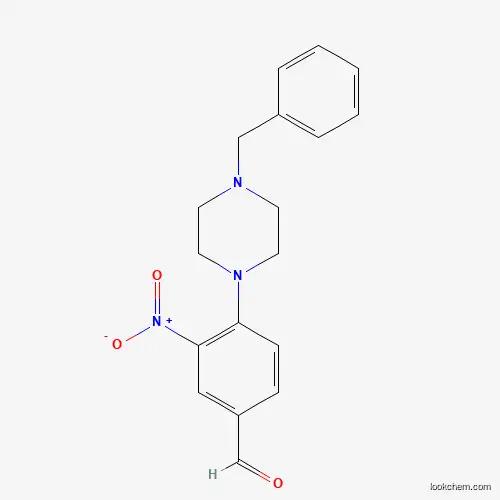 Molecular Structure of 301193-53-3 (4-(4-Benzylpiperazino)-3-nitrobenzenecarbaldehyde)