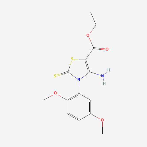 ETHYL 4-AMINO-3-(2,5-DIMETHOXYPHENYL)-2-THIOXO-2,3-DIHYDRO-1,3-THIAZOLE-5-CARBOXYLATE
