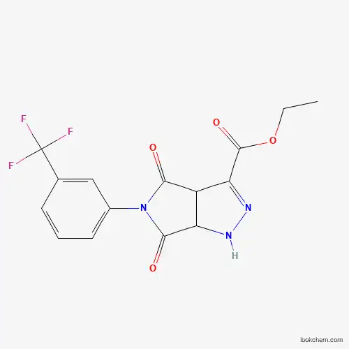 Molecular Structure of 321522-08-1 (Ethyl 4,6-dioxo-5-[3-(trifluoromethyl)phenyl]-1,3a,4,5,6,6a-hexahydropyrrolo[3,4-c]pyrazole-3-carboxylate)