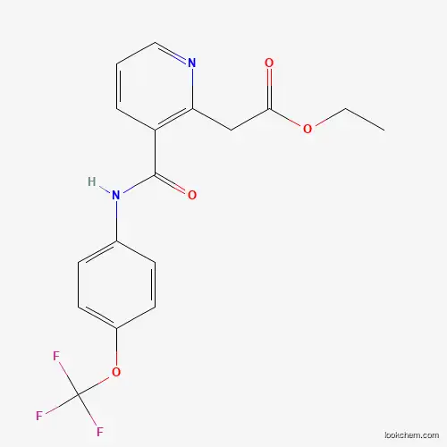 Molecular Structure of 338392-13-5 (Ethyl 2-(3-{[4-(trifluoromethoxy)anilino]carbonyl}-2-pyridinyl)acetate)