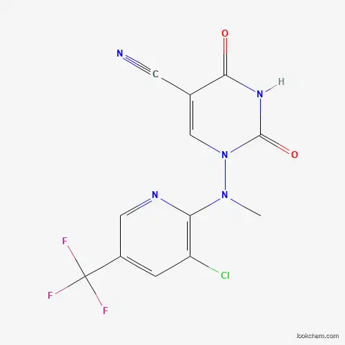 Molecular Structure of 338399-20-5 (1-[[3-Chloro-5-(trifluoromethyl)-2-pyridinyl](methyl)amino]-2,4-dioxo-1,2,3,4-tetrahydro-5-pyrimidinecarbonitrile)