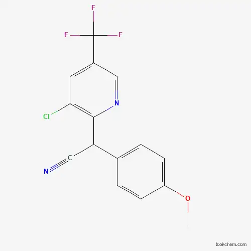 Molecular Structure of 338407-10-6 (2-[3-Chloro-5-(trifluoromethyl)-2-pyridinyl]-2-(4-methoxyphenyl)acetonitrile)
