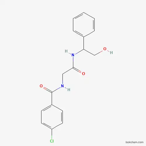 Molecular Structure of 338777-58-5 (4-chloro-N-{2-[(2-hydroxy-1-phenylethyl)amino]-2-oxoethyl}benzenecarboxamide)