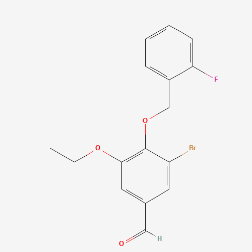 3-BROMO-5-ETHOXY-4-[(2-FLUOROBENZYL)OXY]BENZALDEHYDE