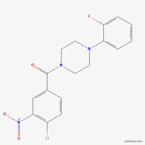 Molecular Structure of 432020-20-7 ((4-Chloro-3-nitrophenyl)(4-(2-fluorophenyl)piperazin-1-yl)methanone)