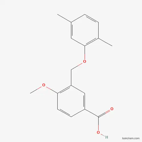 Molecular Structure of 438220-45-2 (3-[(2,5-Dimethylphenoxy)methyl]-4-methoxybenzoic acid)