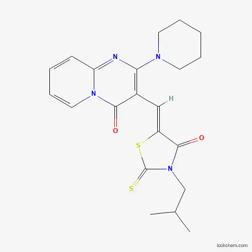 Molecular Structure of 442552-50-3 (3-[(Z)-(3-Isobutyl-4-oxo-2-thioxo-1,3-thiazolidin-5-ylidene)methyl]-2-(1-piperidinyl)-4H-pyrido[1,2-A]pyrimidin-4-one)