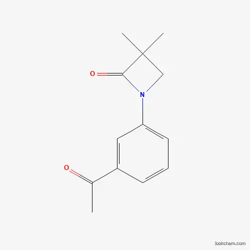 Molecular Structure of 453557-75-0 (1-(3-Acetylphenyl)-3,3-dimethylazetidin-2-one)