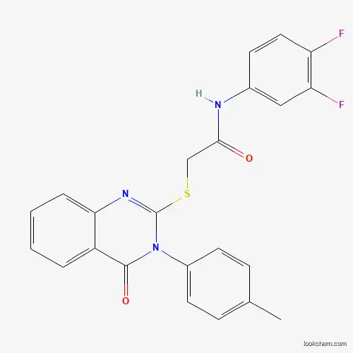 Molecular Structure of 474790-20-0 (N-(3,4-difluorophenyl)-2-{[3-(4-methylphenyl)-4-oxo-3,4-dihydroquinazolin-2-yl]sulfanyl}acetamide)