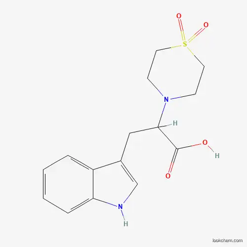 Molecular Structure of 477858-37-0 (2-(1,1-dioxo-1lambda~6~,4-thiazinan-4-yl)-3-(1H-indol-3-yl)propanoic acid)