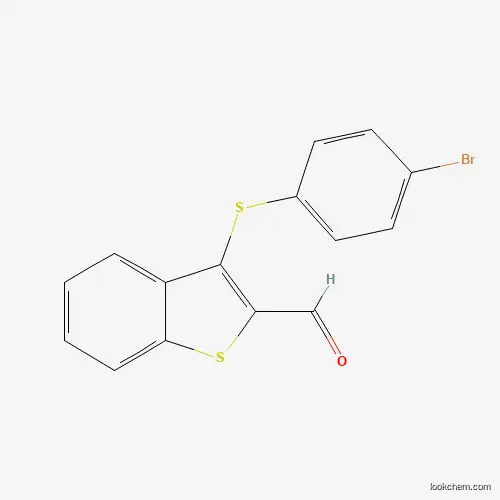 Molecular Structure of 477868-30-7 (3-[(4-Bromophenyl)sulfanyl]-1-benzothiophene-2-carbaldehyde)