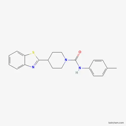 Molecular Structure of 478081-76-4 (4-(1,3-benzothiazol-2-yl)-N-(4-methylphenyl)tetrahydro-1(2H)-pyridinecarboxamide)