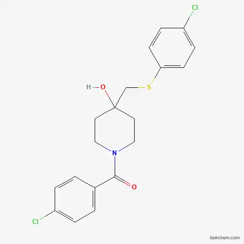 Molecular Structure of 478248-10-1 ((4-Chlorophenyl)(4-{[(4-chlorophenyl)sulfanyl]methyl}-4-hydroxypiperidino)methanone)