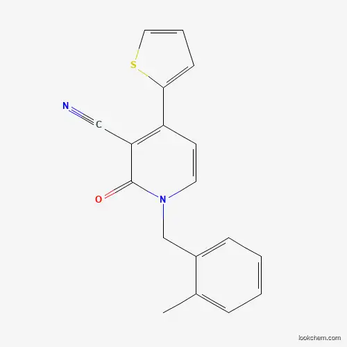 Molecular Structure of 478249-08-0 (1-(2-Methylbenzyl)-2-oxo-4-(2-thienyl)-1,2-dihydro-3-pyridinecarbonitrile)