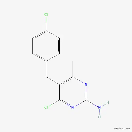Molecular Structure of 500157-73-3 (4-Chloro-5-(4-chloro-benzyl)-6-methyl-pyrimidin-2-ylamine)