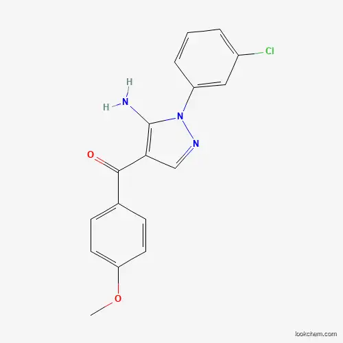 Molecular Structure of 618091-48-8 ((5-Amino-1-(3-chlorophenyl)-1H-pyrazol-4-YL)(4-methoxyphenyl)methanone)
