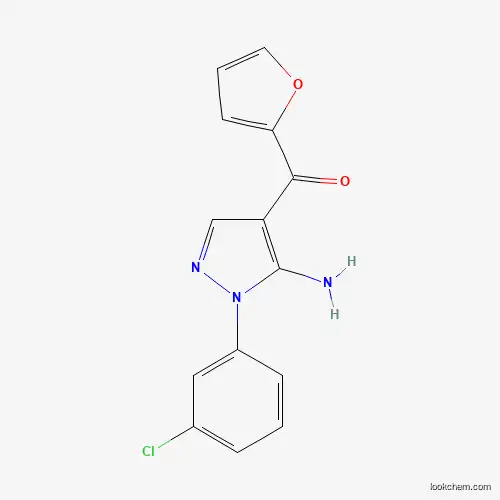 Molecular Structure of 618091-66-0 ((5-Amino-1-(3-chlorophenyl)-1H-pyrazol-4-YL)(furan-2-YL)methanone)
