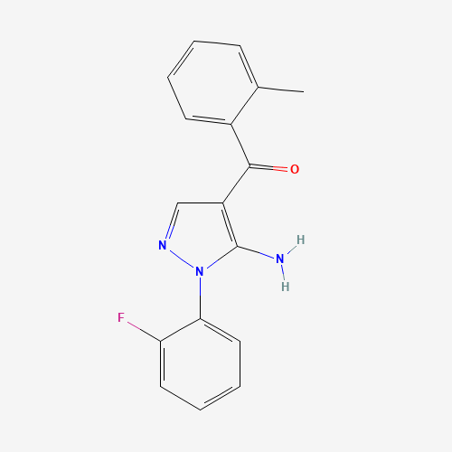 (5-AMINO-1-(2-FLUOROPHENYL)-1H-PYRAZOL-4-YL)(O-TOLYL)METHANONE