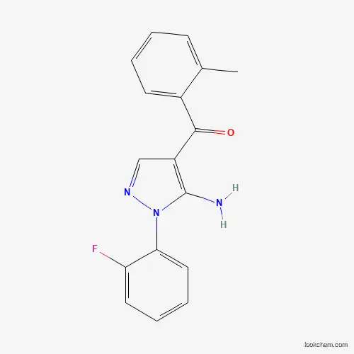 Molecular Structure of 618091-86-4 ((5-Amino-1-(2-fluorophenyl)-1H-pyrazol-4-YL)(O-tolyl)methanone)