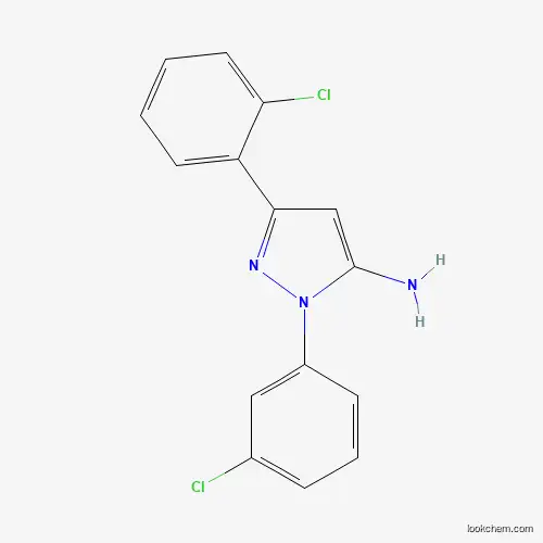 Molecular Structure of 618098-34-3 (3-(2-Chlorophenyl)-1-(3-chlorophenyl)-1H-pyrazol-5-amine)