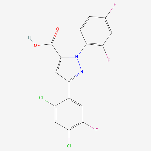 3-(2,4-DICHLORO-5-FLUOROPHENYL)-1-(2,4-DIFLUOROPHENYL)-1H-PYRAZOLE-5-CARBOXYLIC ACID