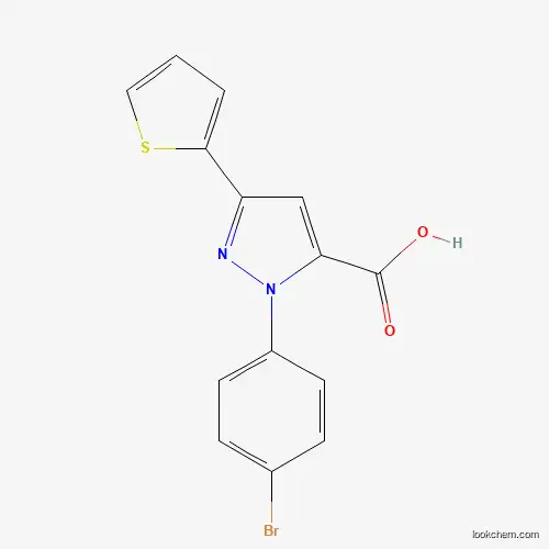 Molecular Structure of 618383-17-8 (1-(4-Bromophenyl)-3-(thiophen-2-YL)-1H-pyrazole-5-carboxylic acid)
