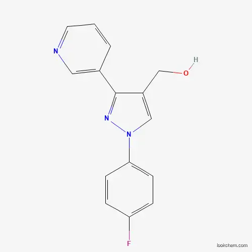 Molecular Structure of 618444-47-6 ((1-(4-Fluorophenyl)-3-(pyridin-3-YL)-1H-pyrazol-4-YL)methanol)