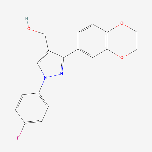 (1-(4-FLUOROPHENYL)-3-(2,3-DIHYDROBENZO[B][1,4]DIOXIN-7-YL)-1H-PYRAZOL-4-YL)METHANOL