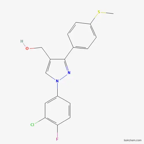 Molecular Structure of 618444-53-4 ((1-(3-Chloro-4-fluorophenyl)-3-(4-(methylthio)phenyl)-1H-pyrazol-4-YL)methanol)