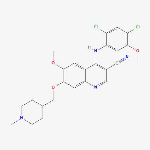 4-[(2,4-DICHLORO-5-METHOXYPHENYL)AMINO]-6-METHOXY-7-[(1-METHYL-PIPERIDIN-4-YL)METHOXY]-3 QUINOLINECARBONITRILECAS