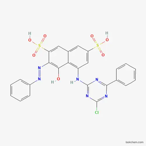 Molecular Structure of 64640-25-1 (2,7-Naphthalenedisulfonic acid, 5-[(4-chloro-6-phenyl-1,3,5-triazin-2-yl)amino]-4-hydroxy-3-(phenylazo)-)