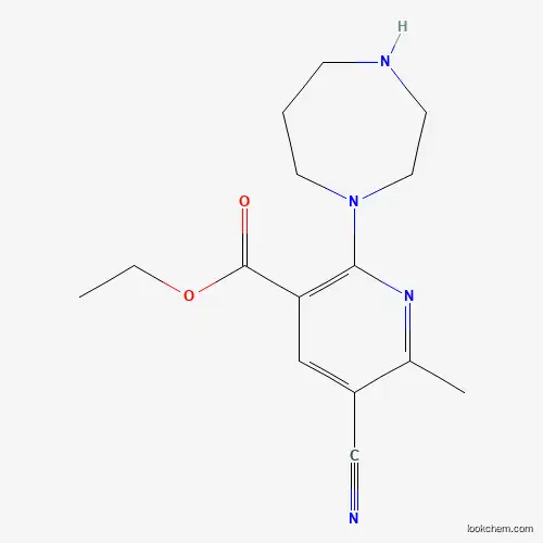 Molecular Structure of 683274-44-4 (Ethyl 5-cyano-2-(1,4-diazepan-1-yl)-6-methylnicotinate)