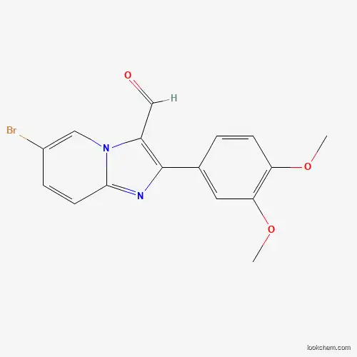 Molecular Structure of 725253-26-9 (6-Bromo-2-(3,4-dimethoxyphenyl)imidazo[1,2-a]pyridine-3-carbaldehyde)